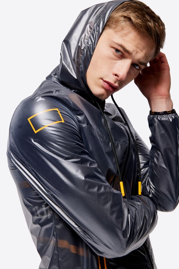 RG Waterproof Nylon Hooded Jacket Graphite Grey