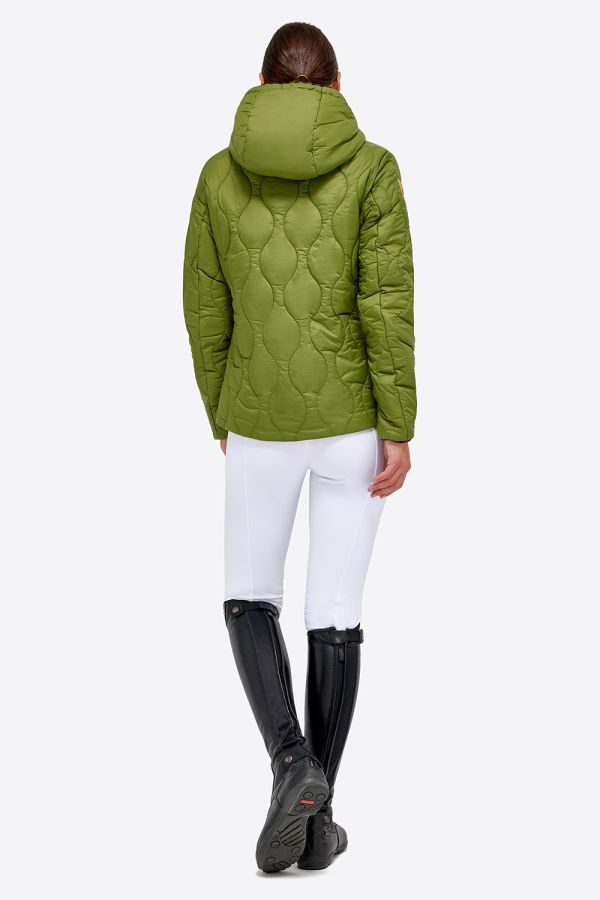 Women’s quilted nylon puffer jacket FOREST GREEN