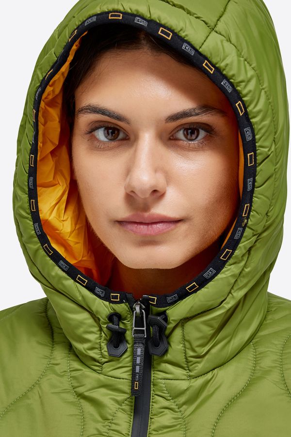 Women’s quilted nylon puffer jacket FOREST GREEN