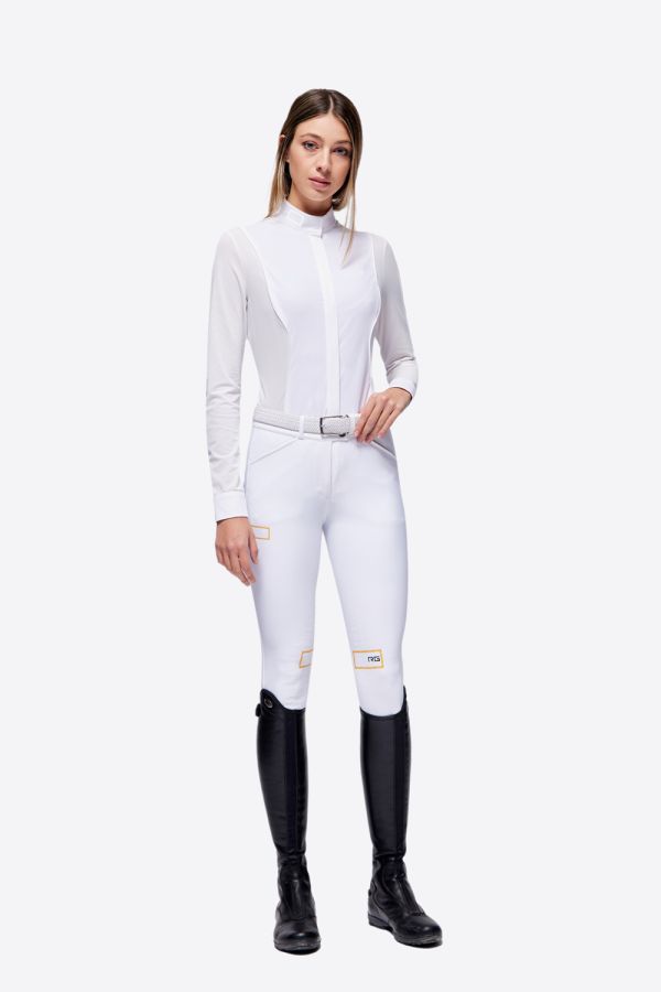 Camicia da competizione donna RG WHITE/KNIT