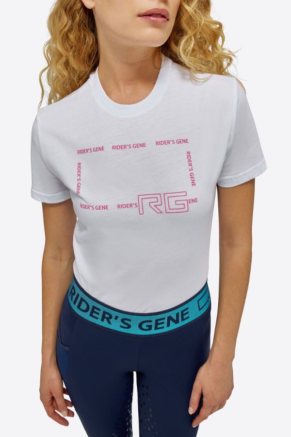 Rider's Gene woman Cotton T-shirt WHITE